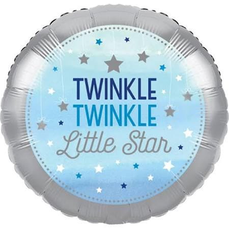 18 In. 10 By 1 Count Twinkle One Little Star Boy Foil Balloon, 10PK